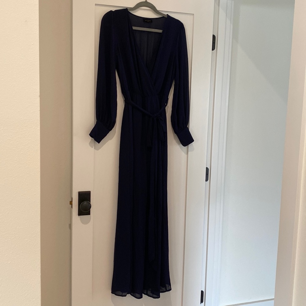 Navy Blue Long-sleeve Jumpsuit Size Medium